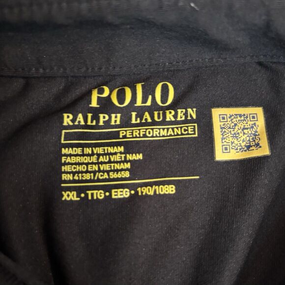 Polo Ralph Lauren Men Performance Black Stretch Shirt White Pony 2XL  XXL - Picture 5 of 8